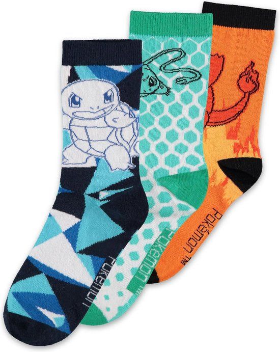 Pokémon Charmander Bulbasaur Squirtle Elements sokken Unisex Sokken - meerkleurig - EU 39-42