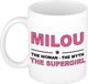 Bellatio Decorations naam cadeau mok - Milou - Woman Myth Supergirl - koffiemok - 300 ml - collega - moederdag