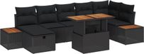 vidaXL Tuinbank - Set - 8 - st - Zwart - poly - rattan
