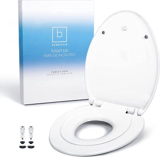 Benkstein® Premium toiletdeksel antibacterieel D-vorm wit Duroplast