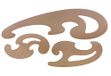 LINEX Curve Set COLL-103, gebogen liniaal bruin-transparant, set van 3