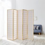 Homestyle4u Kamerscherm - 220x175 cm - Natuur - 5-delig - Shoji