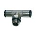 Riegler T-schroefverbinding »value line«, draaibaar, G 1/4 a., voor buitenslang Ø 8 mm, werkdruk max. 16 bar, messing vern.