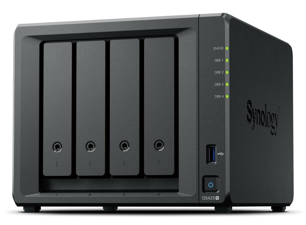 Synology DiskStation DS425+ NAS Server - 4-Bay - Intel Celeron J4125 - 2GB RAM - Black