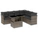 vidaXL 7-delige Loungeset met Kussens, Poly Rattan, Grijs