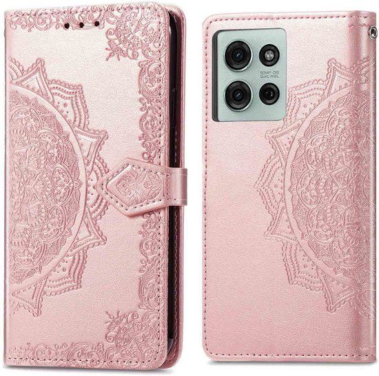 imoshion Mandala Bookcase - Geschikt voor Motorola Moto G75 5G - Rosé Goud