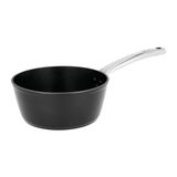 Sitram 713160 Kookpan van gesmeed aluminium, Ø 20 cm, hoogte 8,5 cm, voor alle warmtebronnen, inclusief inductie, ergonomische handgreep van roestvrij staal, klinknagel, zwarte antiaanbaklaag, zonder