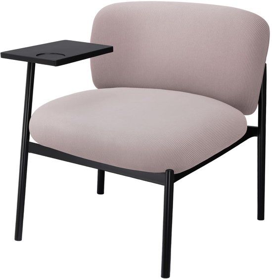 COMHOMA Loungestoel Fauteuil Moderne Gestoffeerd met Metalen Poten lila