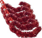 Ger Import Kerstslingers - 4x stuks - glitter rood - folie - 180 x 12 cm