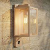Lucande - Wandlampen buiten - 1licht - Aluminium, glas - H: 38 cm - E27 - beige