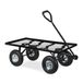 Relaxdays bolderkar tuin met luchtbanden tot 200 kg staal zwart 34,5 x 51 x 96 cm