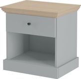 Notio Living Binz Table de chevet - 1 tiroir - Chêne gris aspect