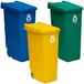 Wellhome Recycling set 110 liter, gesloten, 330 liter, in 3 containers, blauw/groen/geel