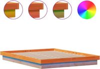 vidaXL Bedframe met LED massief grenenhout wasbruin 150x200 cm
