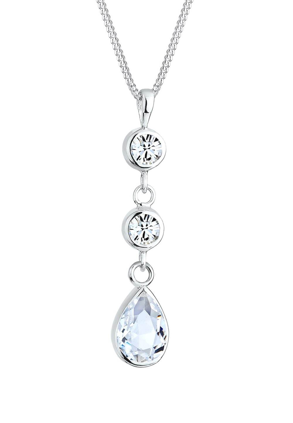 Elli Elli Elli Halsketting dames met hanger druppels en kristallen in 925 sterling zilver 45 cm lang Kettingen Dames