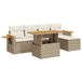 VidaXL Loungeset met kussens, polyrotan, acacia, beige