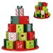 Bakaji Adventskalender en bois avec 24 tiroirs numérotés pour surprise, décoration, décoration de Noël, maison (emballage cadeau)