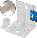 KOTARBAU® 12 Stuks Hoekverbinder, Verzinkt Staal, 80 x 80 x 80 mm, Zilver, Hoekanker Met Ril, Zware Hoekverbinding, Hoekijzer, Versterkingshoek, Montagehoek Voor Houtconstructies