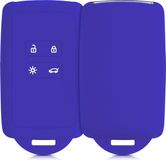 kwmobile autosleutelhoes geschikt voor Renault 4-knops Smartkey autosleutel (alleen Keyless Go) - Siliconenhoes in Baltisch blauw