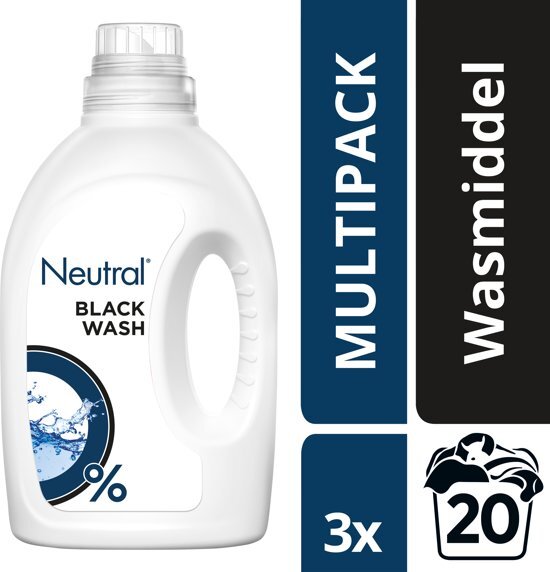 Neutral Zwart &amp; Donker Parfumvrij - 66 wasbeurten - Wasmiddel 3 stuks - Voordeelverpakking