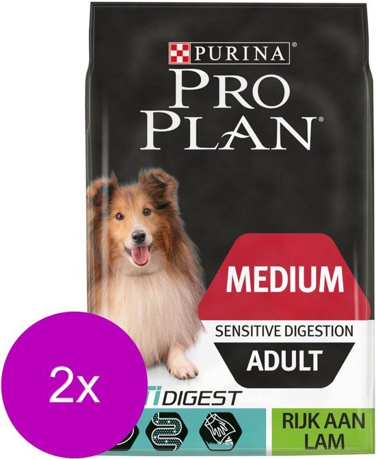 PRO PLAN Dog Adult Medium Sensitive Digestion Lam - Hondenvoer - 2 x 3 kg