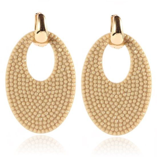 Cilla Jewels Ovale oorbellen Goud Taupe