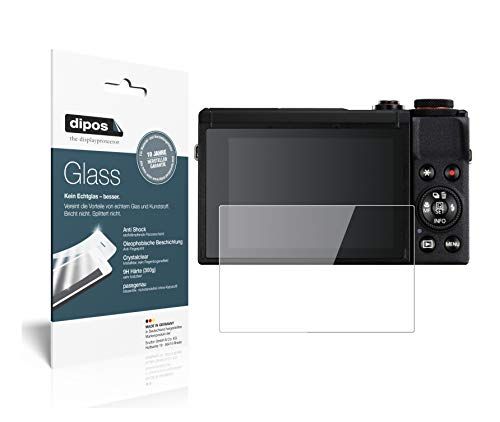 dipos I Pantserfolie, helder, compatibel met Canon PowerShot G7X Mark III, beschermfolie 9H schermfolie