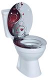 StarTech Toiletzitting - WC-zitting met automatische zachte sluiting - Houten kern - Gesloten voorkant - Stootdempende buffers - Met motief