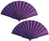 Merkloos Spaanse Handwaaier - 10x - paars - 23 x 43 cm