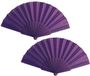 Merkloos Spaanse Handwaaier - 10x - paars - 23 x 43 cm