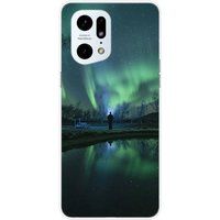 Oppo Bedrukt siliconen hoesje compatibel met Oppo Find X5 Pro Aurores boreales