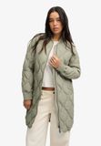 Superdry Lange Onion Quilt Liner Jas Dames Khaki