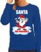 Bellatio Decorations Santa for president Kerst sweater / foute Kersttrui blauw voor dames - Kerstkleding / Christmas outfit XL