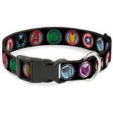 Buckle Down 9 Avenger iconen Zwart/Multi Kleur Marvel Avengers Plastic Clip Ketting