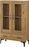 en.casa Vitrinekast Søndersø 115x70x31 cm eikenkleurig