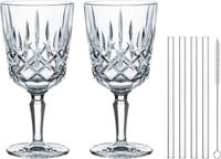 Nachtmann Cocktailgläser mit Glastrinkhalmen Noblesse 355 ml Set van 2