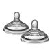 Tommee Tippee Advanced Anti-Colic Zuigfleszuiger, gemiddelde doorstroming, 3 maanden, borstachtig voor een natuurlijke sluiting, anti-kolic-ventiel, zachte siliconen, 2 stuks