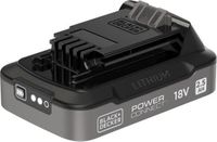 Black+Decker Accu 18V, 2,5Ah met laadindicator, BDL2518S-XJ, lithium, zwart