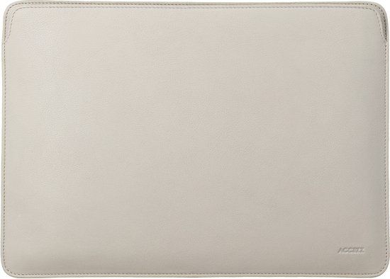 Accezz Leather Laptop Hoes 16 inch - Laptopsleeve - Beige