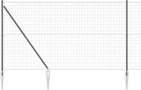 vidaXL Euro-hek met grondpennen 10 x 1,5 m PVC-Coated Staal Grijs Mesh