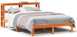 vidaXL Bedframe massief grenenhout wasbruin 135x190 cm