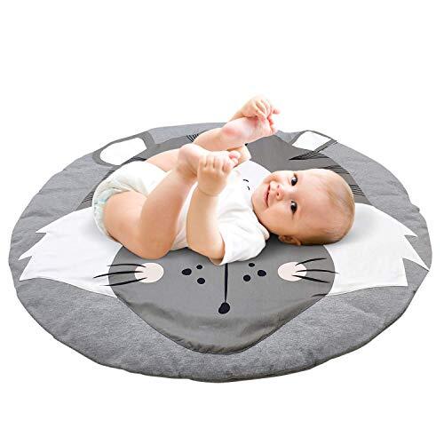 Goodbox kruipmat baby kindertapijt baby ronde kinderen kinderspeeltapijt crawl jongen kinderkamer speelmat kinderkamer tapijt 90 x 90 cm (tijger)