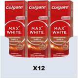 Colgate Tandpasta Max White For Coffee, Tea & Wine - 12 x 75 ml - Voordeelverpakking