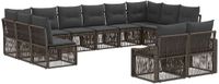 vidaXL Tuinbank - Set - 12 zitplekken - Grijs - Polyrattan