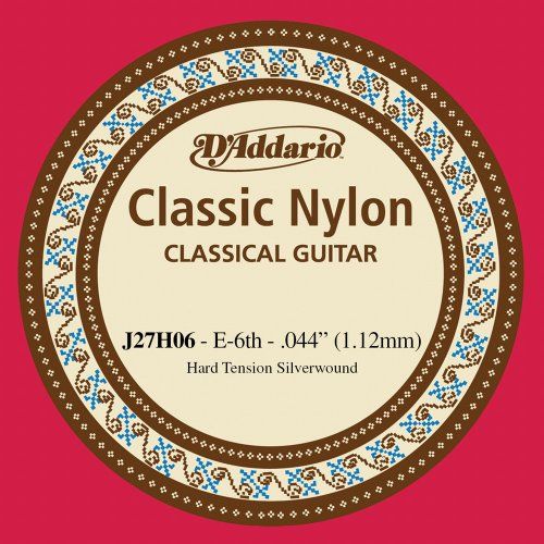D'Addario J27H06 - E-6th Single Classic Nylon Guitar String - Hard Tension