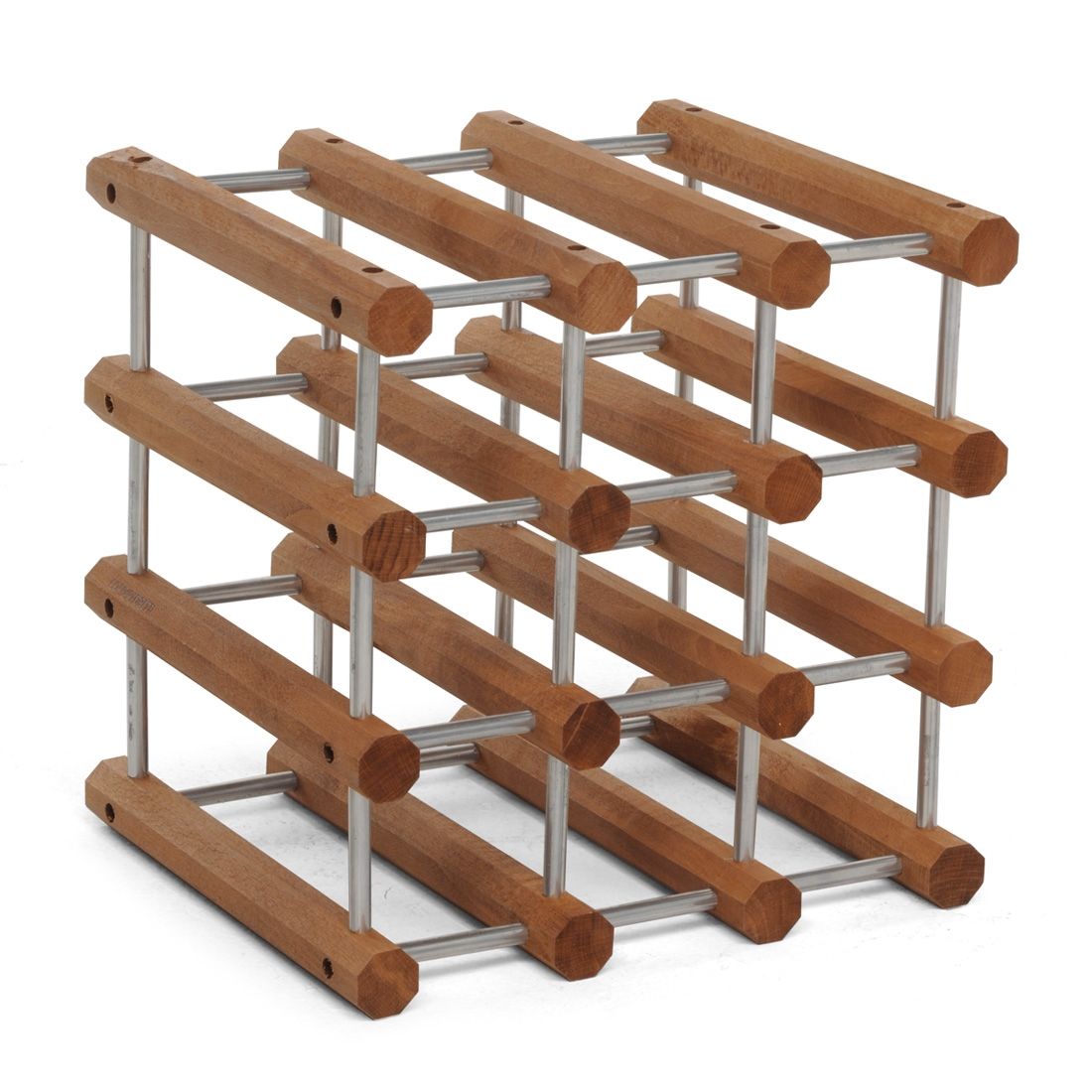 Foppapedretti IlCantiniere - Wijnrek - Aluminium, Hout - 33.5 x 33.5 x 28 cm - Bruin, Aluminium