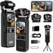 Caméra d'action 4K WiFi Vlogcamera - objectif rotatif 180° - 3000 mAh - Écran tactile
