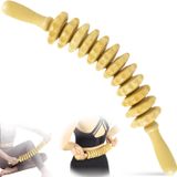 Rouleau de massage en bois de hêtre, appareil de massage anti-cellulite avec 12 rouleaux et poignée, appareil de thérapie par le bois