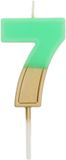 Folat Kaars Retro Cijfer 7 Groen - 5 cm