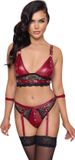Cottelli Bra Set Bondage - Rood & Zwart
